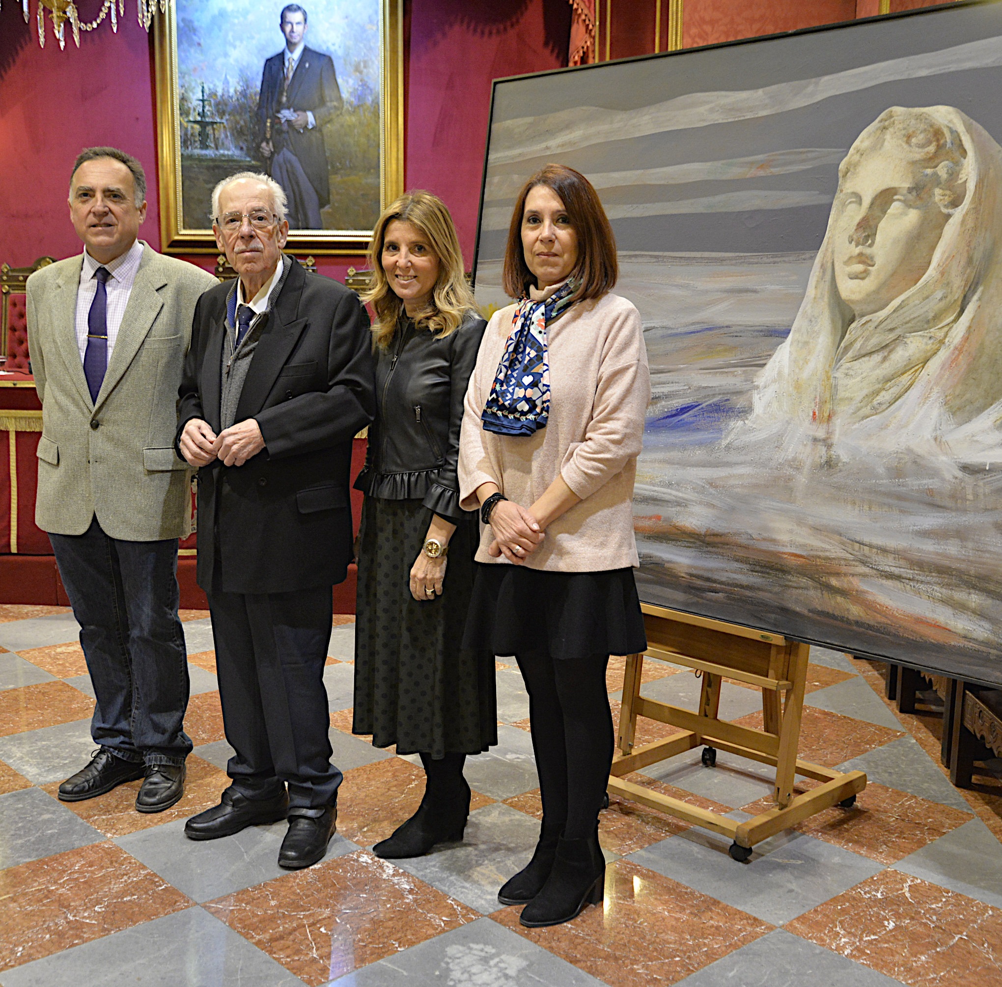 ©Ayto.Granada: El Ayuntamiento recibe la obra pictrica 'Cabeza de mujer de Prgamo' del pintor Manuel del Moral