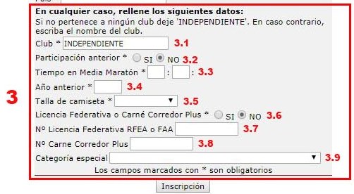 ©Ayto.Granada: FAQ - Inscripciones