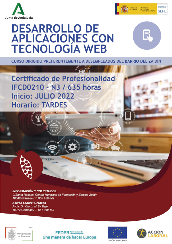 ©Ayto.Granada: Cartel desarrollo de aplicaciones con tecnología web (EDUSI) 2022