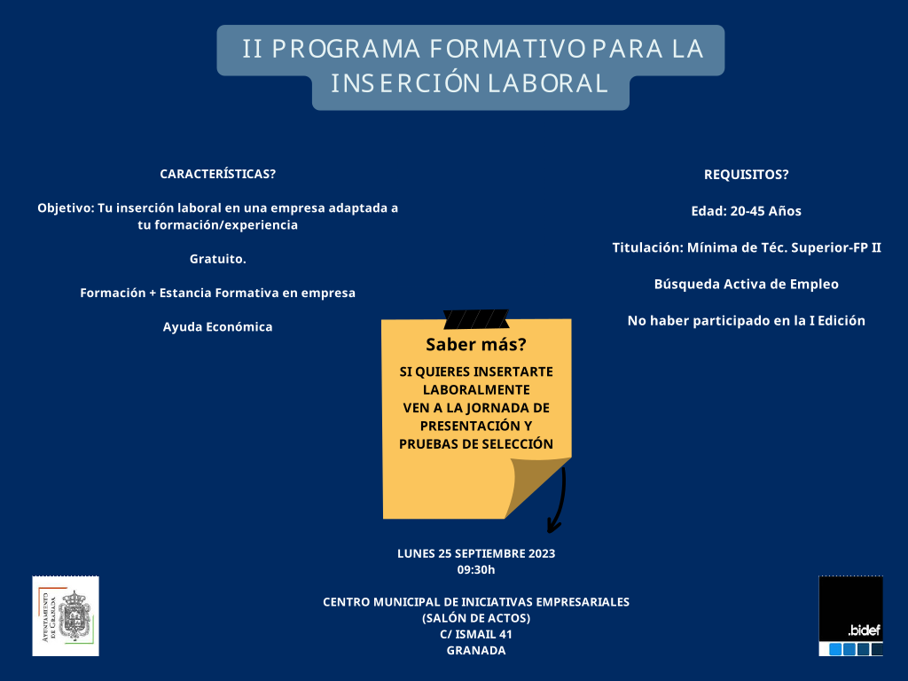©Ayto.Granada: II programa formativo para la inserción laboral 2023