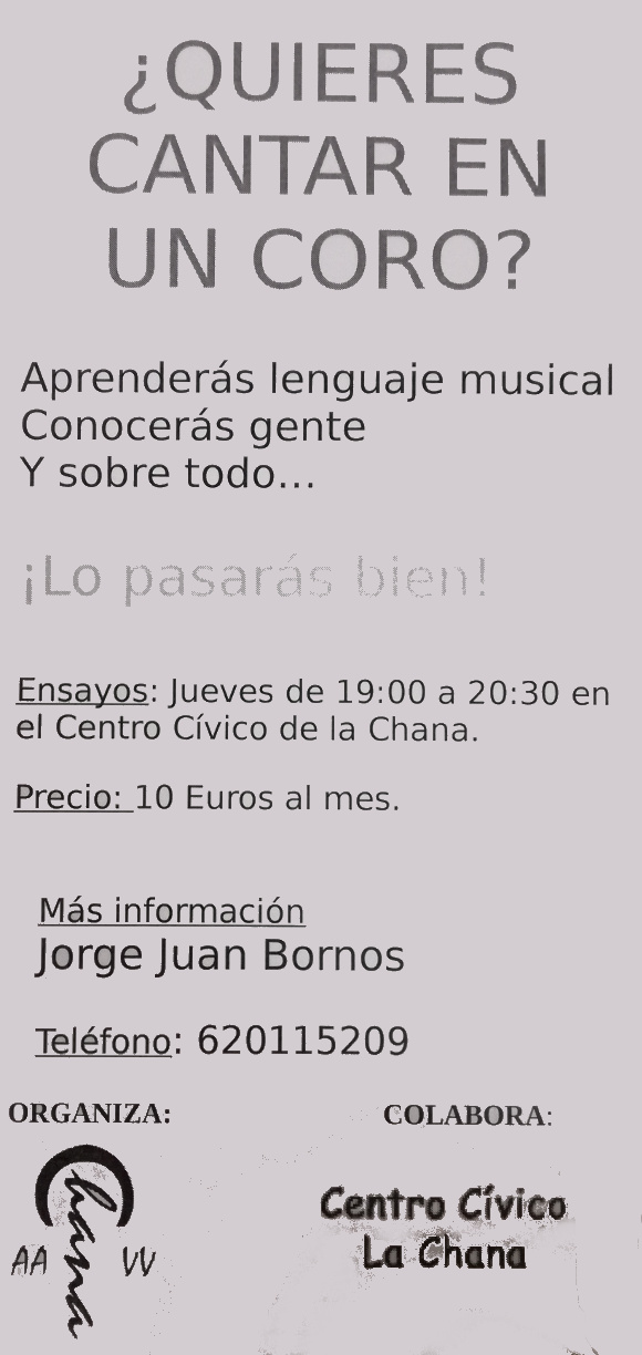 ©Ayto.Granada: Enredate: Quieres cantar en un coro?