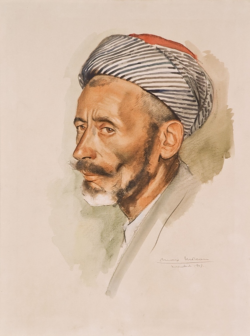 Retrato de rabe con turbante